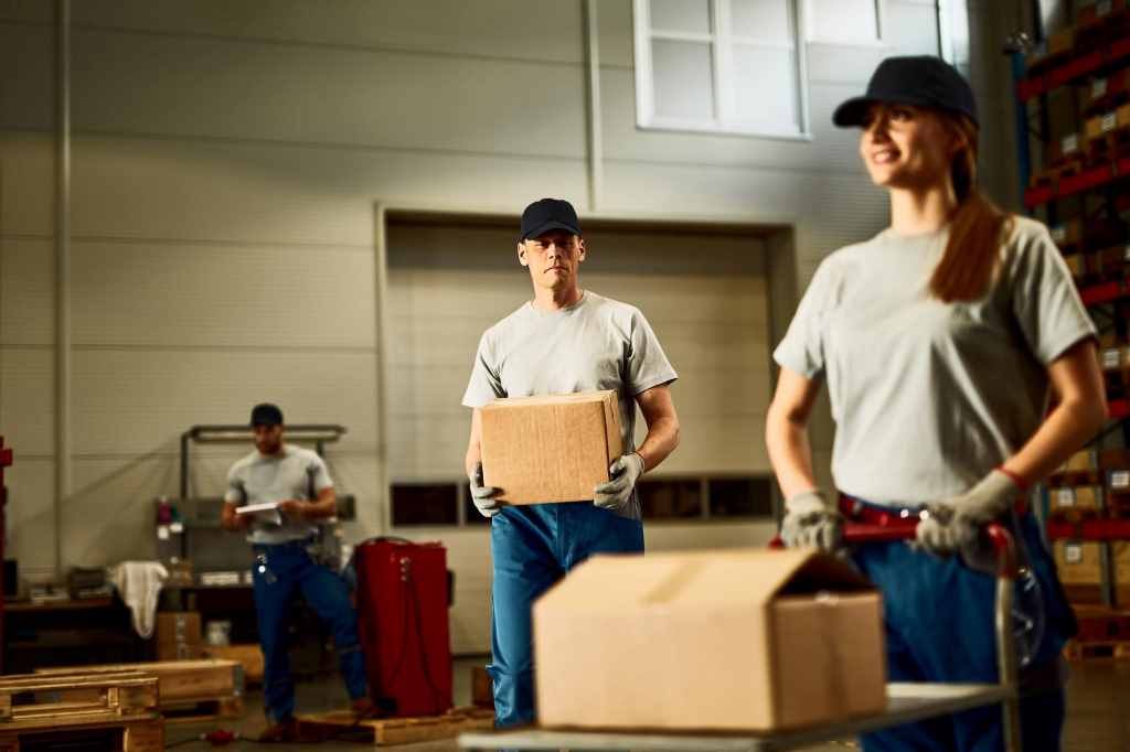 Movers packing and shifting the boxes